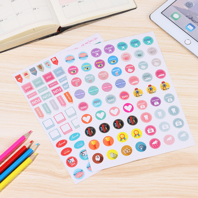 2Sheet Desk Wall Calendar Event Stickers Notebooks Diary Monthly Planner  Sticker Scrapbooking Weekly Tabs Stickers Office